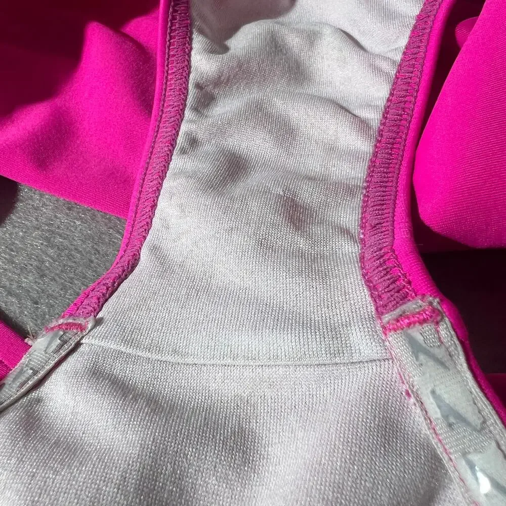 Speedo Girls Size 14 Pink Orange White Colorblock Racerback One Piece Swimsuit